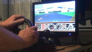 Arcade Hard Drivin running on a Lenovo mini PC with a Logitech GT Steering Wheel. vintage Game.