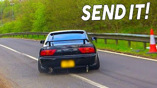 Modified Cars SEND IT Sideways On Slip Road! - Modified Cars Leaving JapFest 2023!