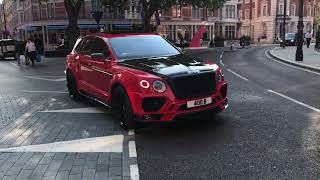 Red Bentley Bentayga Mansory Luxury SUV Exhaust Sound & Acceleration | Luxury Cars In London 2024