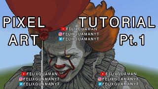 Minecraft Pixel Art Tutorial - Pennywise (IT) Part 1