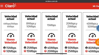 Aumento de velocidad de internet en fibra óptica gratis claro República Dominicana