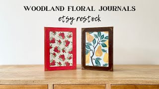 Handmade Woodland Floral Journals | Junk Journal Flip Through | Etsy Shop Restock