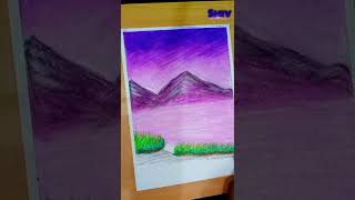 Mountain scenery Drawing #shorts