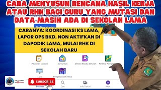 CARA MENYUSUN RENCANA HASIL KERJA ATAU RHK BAGI GURU YANG MUTASI DAN DATA MASIH ADA DI SEKOLAH LAMA