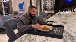 Drake Eats Spaghetti Off Spotify Plaque For 1 Billion "In My Feelings" Streams