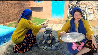 Iranian village girl|Cooking barberry rice with chicken