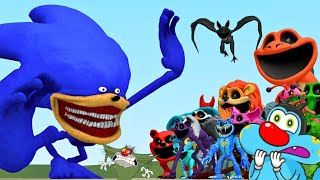 OGGY The Sonic Tapes(Sonic Shin) Vs All Smilling Critters Poppy Playtime chapter 3 in Garry's Mods