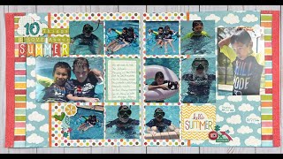 10 Things I Love About Summer - Echo Park - Hello Summer - Double  Page Scrapbook Layout