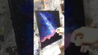 Speed painting The Milky Way | Acrylic on canvas #acrylicpainting #art #milkyway #mountains