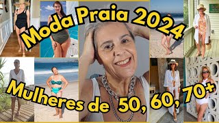 Moda Praia para Mulheres Maduras 50, 60, 70 anos - Maios e Biquinis #moda #modapraia