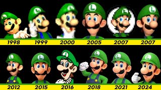 Evolution of Luigi winning animation in Super Mario Party Games