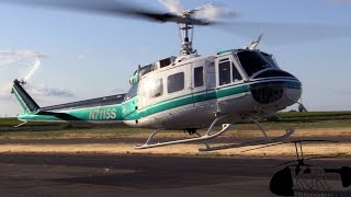 Bell UH-1H Huey startup and take off at Oakdale, CA