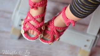 Button Gladiator Sandals Crochet Pattern