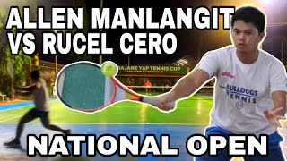 ALLEN MANLANGIT MINDANAO VS BOHOL RUCEL CERO | TOP TENNIS PLAYERS | BOHOL NATIONAL OPEN