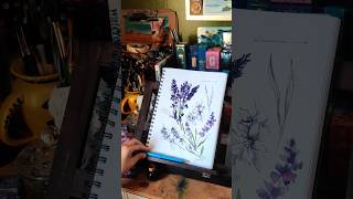 Flores de lavanda en tinta #art #ink #painting