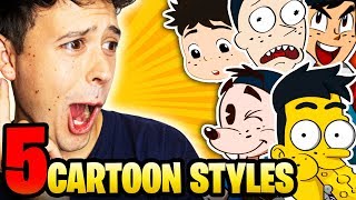 Ich habe CrispyRob in 5 CARTOON SERIEN STYLES gezeichnet