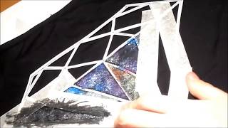 DIY paint a GALAXY, COLORFUL DIAMOND on your T-shirt