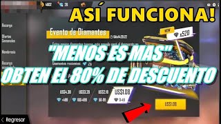 ASI FUNCIONA EL EVENTO "MENOS ES MAS" // OBTEN EL 80% DE DESCUENTO // FREE FIRE