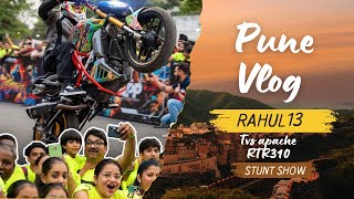 First show at Pune | Mirchi Neon Event 🔥 tvs apache rtr 310  #stunt #rahul13india #vlog75