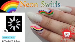 White Swirl Nails | Full Cover White Nails #primeday