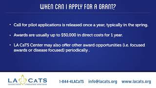 LA CaTS Center: Clincal and Translational Pilot Grants Program