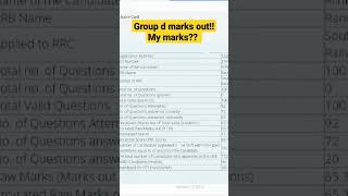 my group d scorecard😱| group d marks out!! #groupd #students #study #shorts #viral