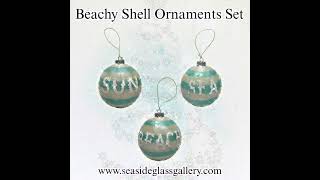 Festive Beachy Shell Christmas Ornaments – Set of 3