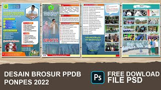 FREE DOWNLOAD | DESAIN BROSUR PPDB PONPES 2022 PHOTOSHOP