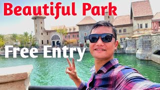 Beautiful Park Free Entry In Dubai | Riverland , French Village , India Gate And Peninsula Full Tour