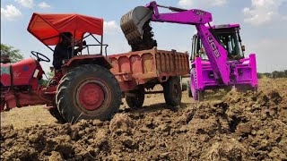 JCB 3dx Backhoe Maschine fully Loading Mud in Mahindra 475 Di tractor JCB miti khudai #jcb#jcbcrtoon