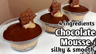 4 ingredients Silky Smooth Chocolate Mousse Recipe | Heavenly Delicious