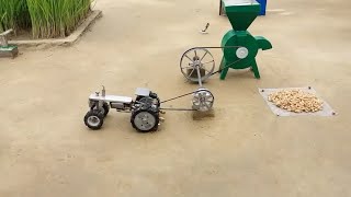 diy tractor flour mill machine mini science project || marghel 1