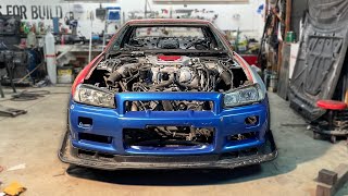 R34 GT-R Front End Install Is AMAZING!!