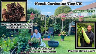 3G & 2G Cutting in Akabare khorsani | Bottle Gourd Pruning | July Garden Update | Nepali Garden UK