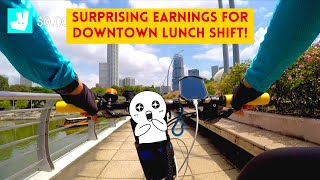 Surprising Earnings from this Deliveroo Rider's Downtown Lunch Shift! / Deliveroo Rider in Singapore