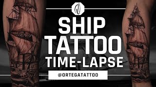 TATTOO TIME-LAPSE #040 | SHIP BLACK AND GREY