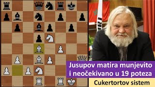 Artur Jusupov potpuno neočekivano i munjevito matira u 19 poteza   Cukertortov sistem