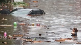 Floods!! The streets  ⚠️ of Belgium are flooded with very heavy and continuous rain