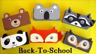 Back-to-School Animal Pencil Case craft idea | Recycled Cereal Box | DIY recycle easy & fun Craft