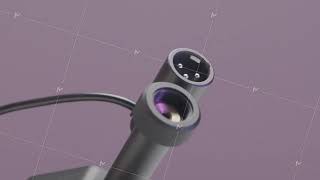 Close up of microphone connector isolated on pink wall background. Action. New microphone plug