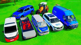 TRANSPORTING COLOR GMC, POLICE CARS INTO GARAGES!