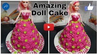 Doll Cake😍🔥| Easy doll Cake making | kids cake | beautiful birthday cake | MBeauty Cakes