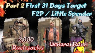 SOS First 31 Days Target For F2P & Little Spenders Part 2