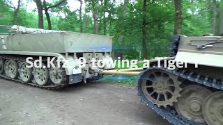 A mighty Sd.Kfz. 9 "FAMO" half-track towing a TIGER Tank #ww2 #panzer #history