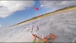 KITEBOARDING - JUMPING IN THE WAVES