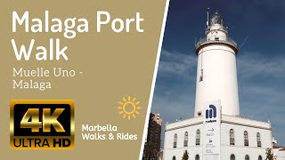 Malaga Port Walk in 4K 60fps, binaural audio