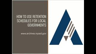 Records Retention Module #3: Using the Local Government Retention Schedule (LGS-1)