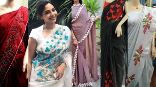 Beautiful hand embroidery sarees|saree designs