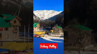 View of beautiful Solang Valley☃️ #solangvalley #manali #himachal #himachalpradesh #rohtang#snowfall