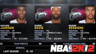 REBUILDING THE CLEVELAND CAVALIERS IN NBA 2K12!